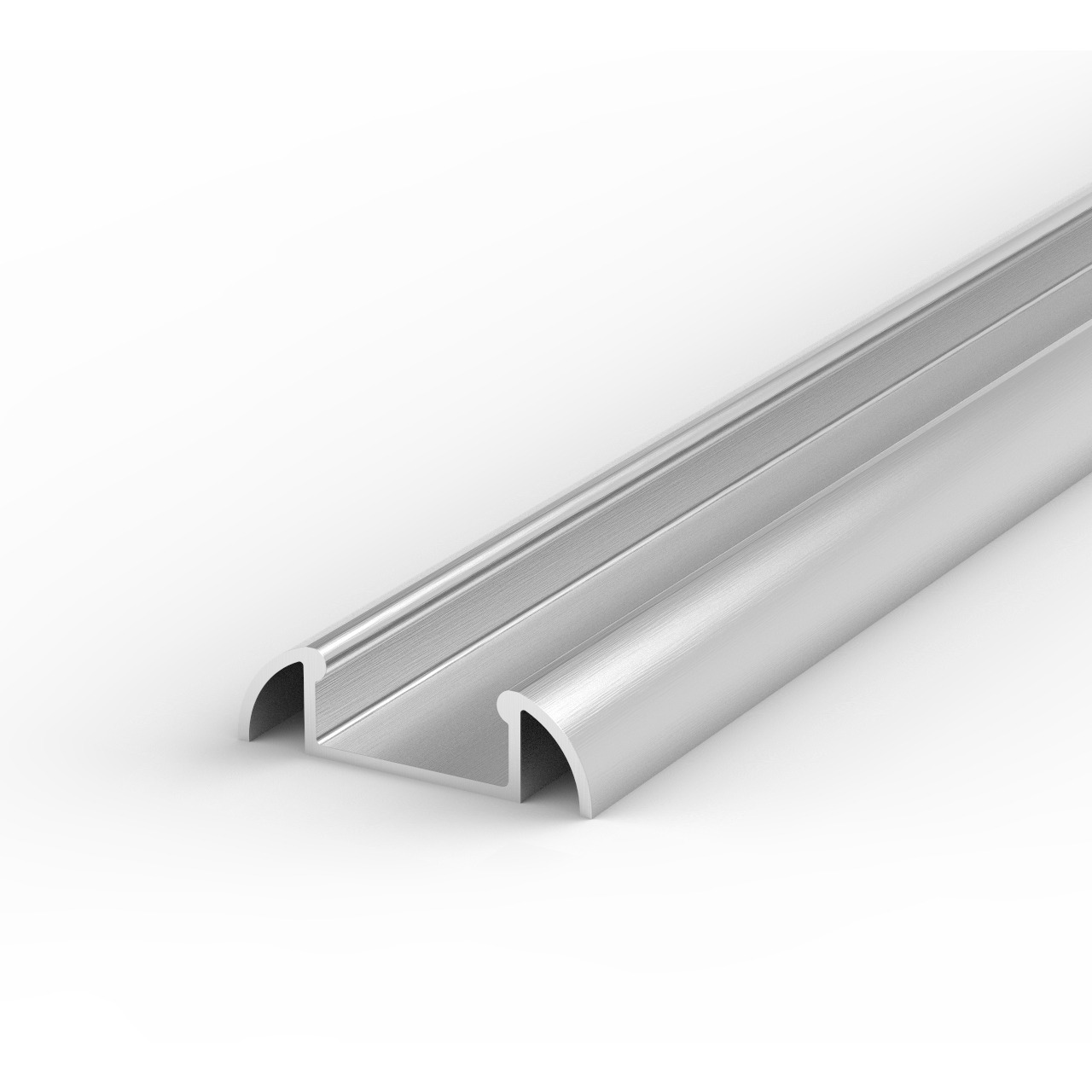 1-m-Aluminiumprofil P2-1 fr LED-Streifen bis 12 mm Breite- mit matter Abdeckung- inkl- Endkappen