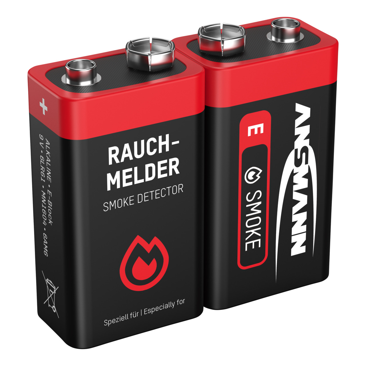 Ansmann Alkaline Batterie 9-V-Block fr Rauchmelder