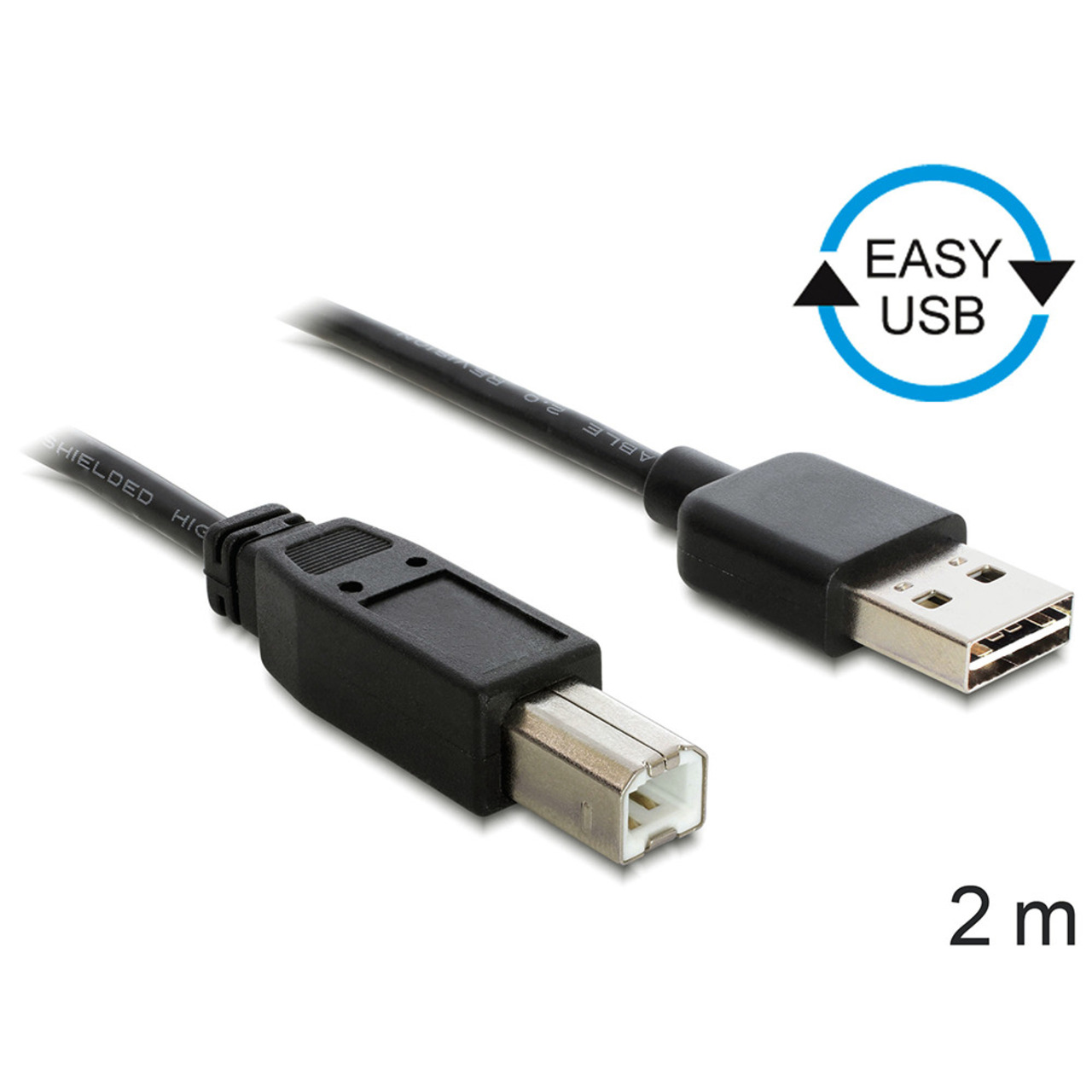 Delock USB 2-0 EASY-Kabel- USB-Stecker (Typ A) auf USB-Stecker (Typ B)- 2 m