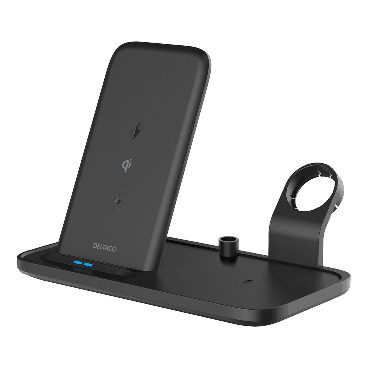 Deltaco 2-in-1-Qi-Ladegert QI-1036 Fast Wireless Charger- max- 10 W- schwarz
