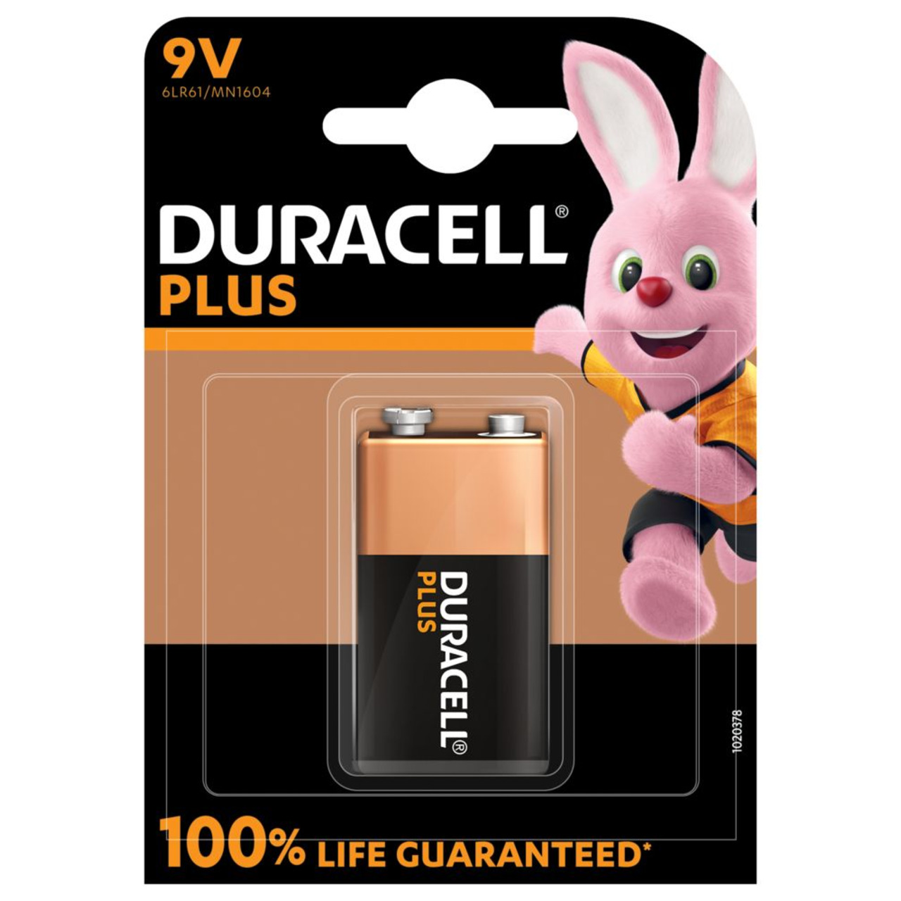 Duracell Plus Alkaline-Batterie 9 V-6LR61- 9 V