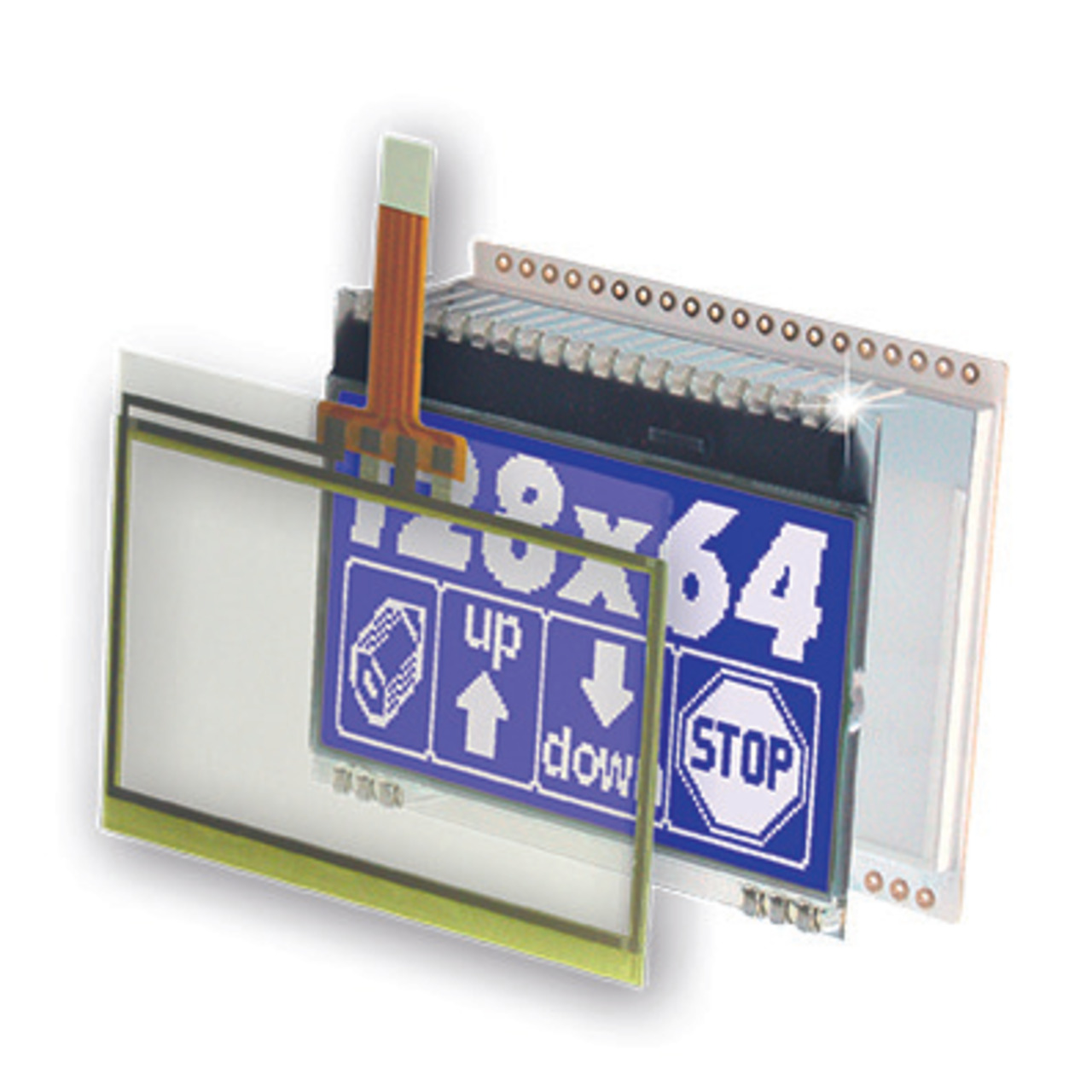 Electronic Assembly LCD-Grafikdisplay EA DOGM128 128x64 Pixel- STN blau
