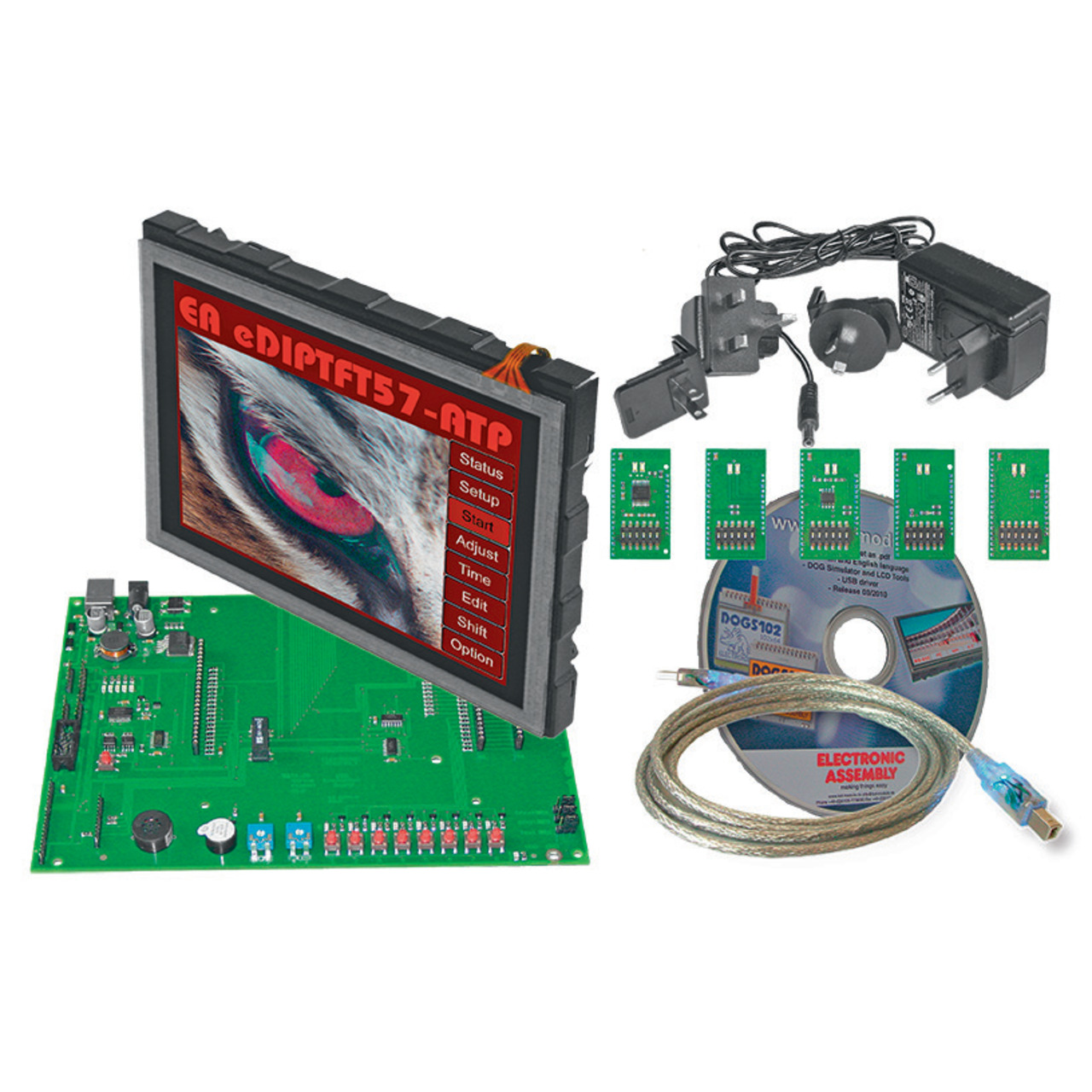 Electronic Assembly Starterkit mit Grafik-LCD EA EVALeDIPTFT57- 640 x 480 Pixel unter Komponenten