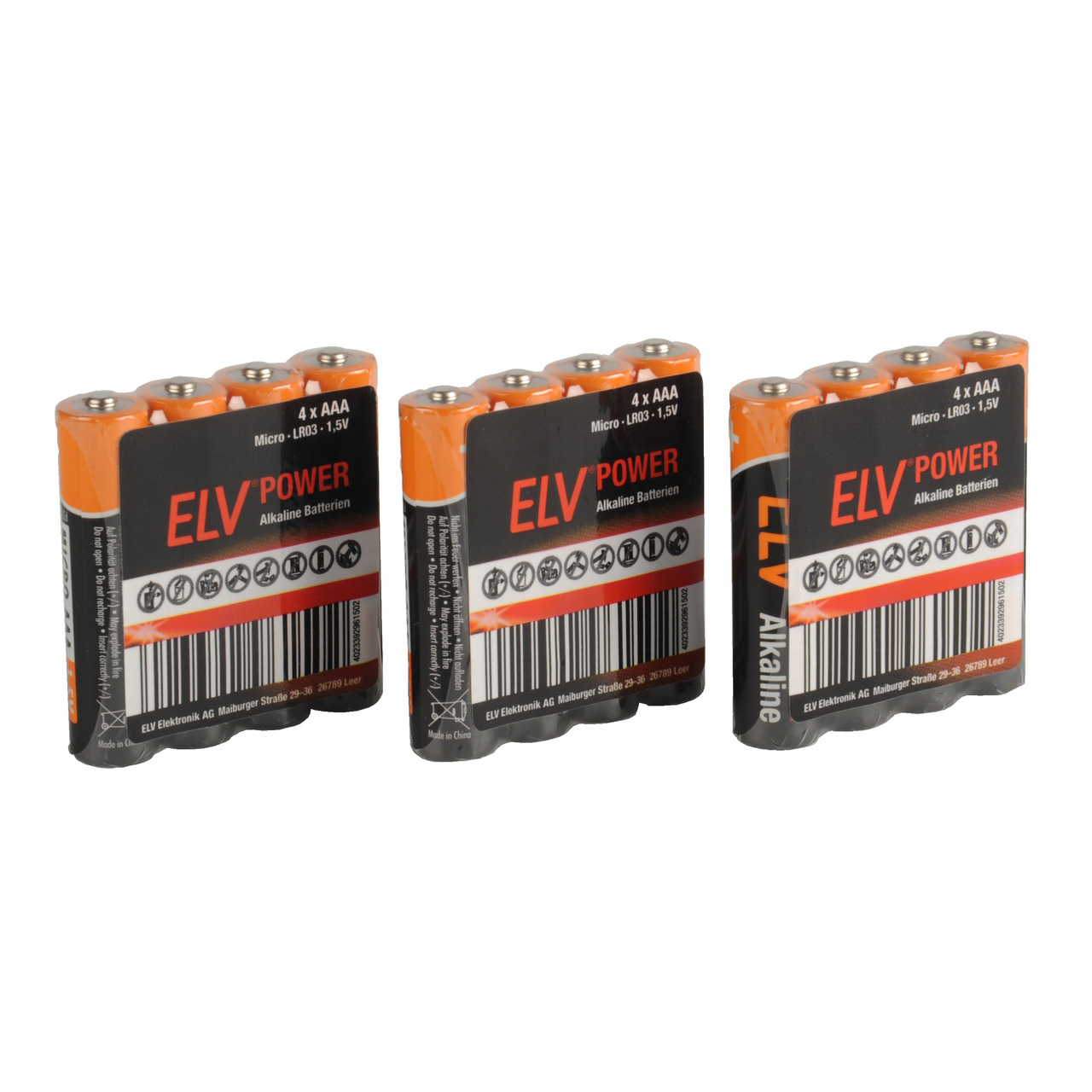 ELV POWER Alkaline Batterie Micro AAA- 12 Stck