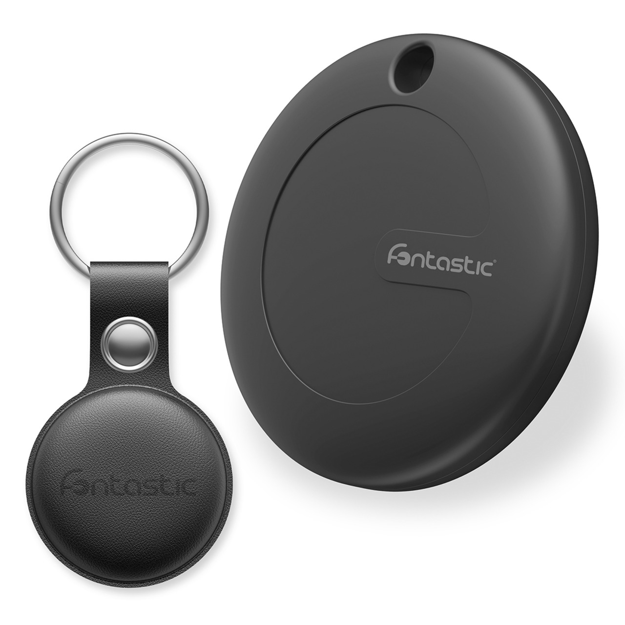 Fontastic Bluetooth-Tracker FonTag- schwarz- kompatibel mit Apple Wo ist- BT 5-2- mit Schutzhlle