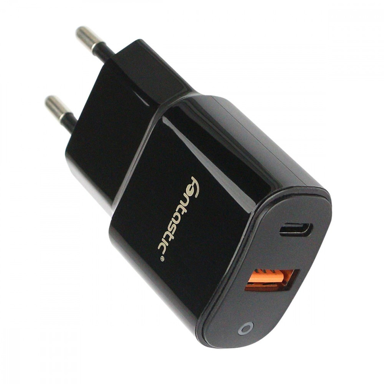 Fontastic USB-Type-C PD + USB-A Ladegert Fort- 18 W- Power Delivery- 100 - 240 V- Schwarz