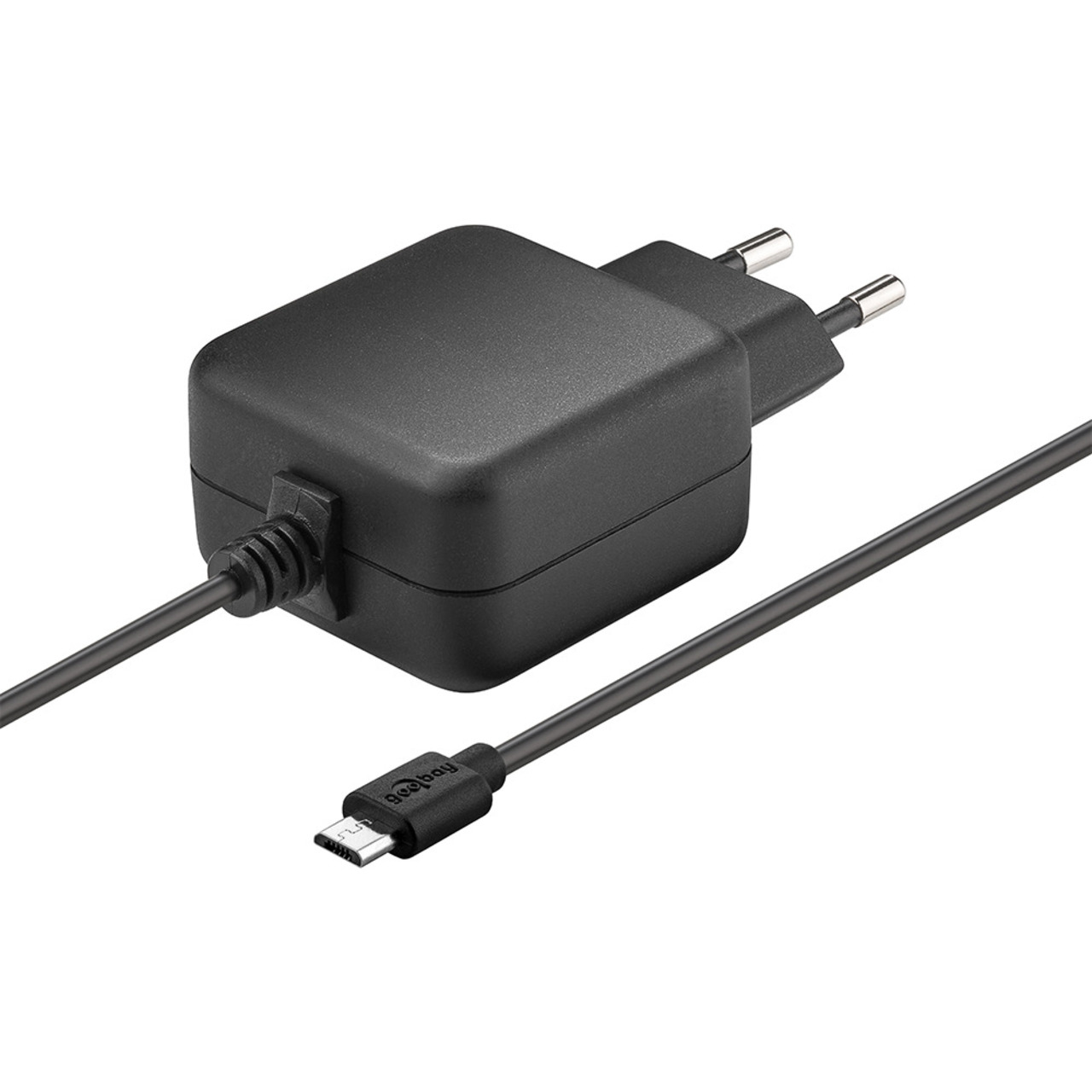 goobay Micro-USB-Netzteil (5 V-3 A) fr Raspberry Pi 1- 2- 3 (Raspberry Pi 4 mit Typ-C-Adapter)