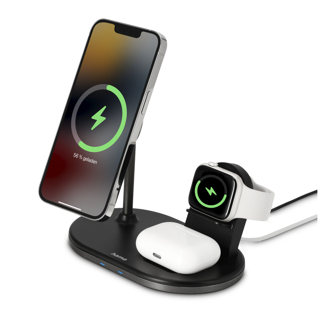 Hama 3-in-1 Induktions-Ladegert MagCharge Multi fr iPhone- AirPods und Apple Watch