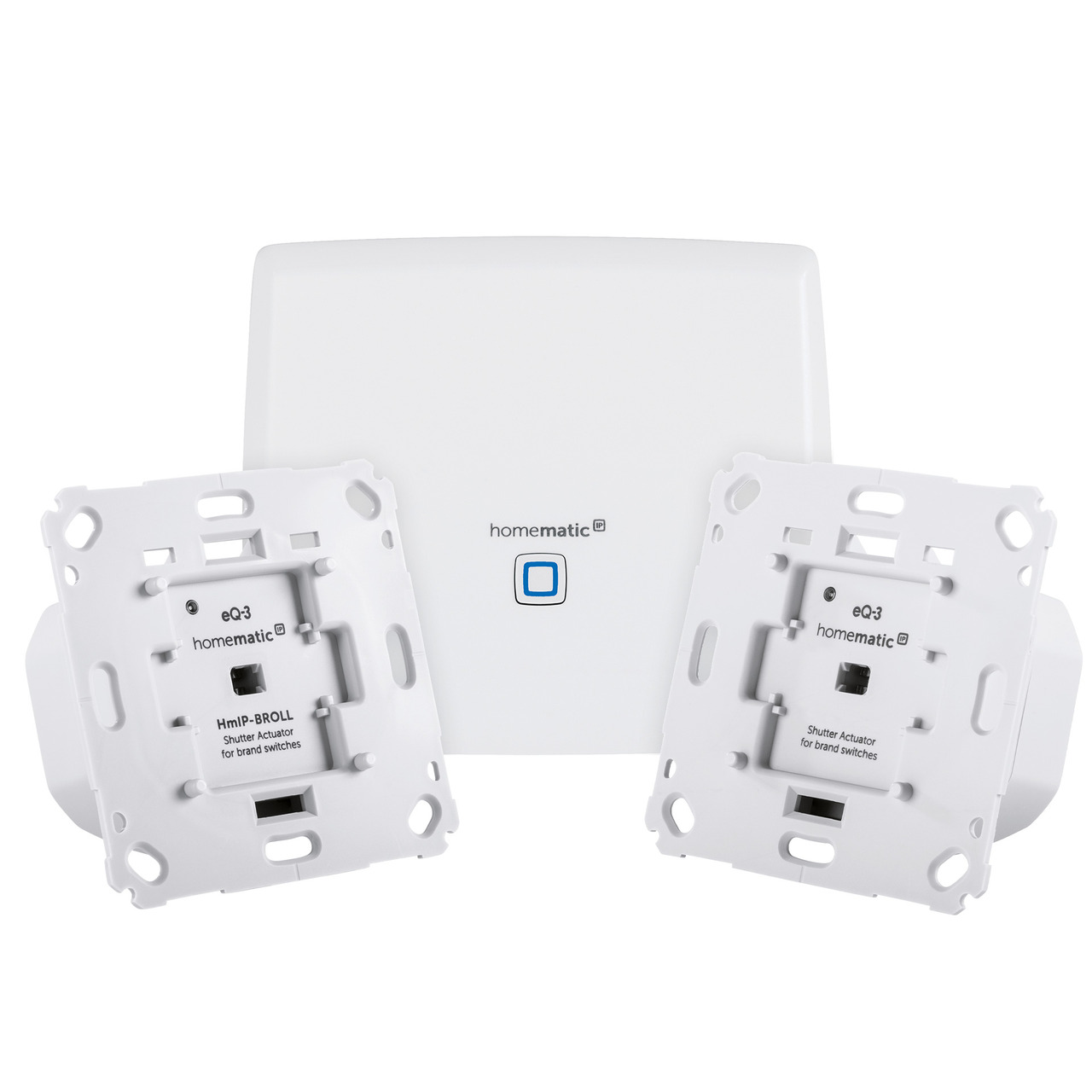 Homematic IP Set mit Smart Home Zentrale CCU3 und 2x Rollladenaktor fr Markenschalter