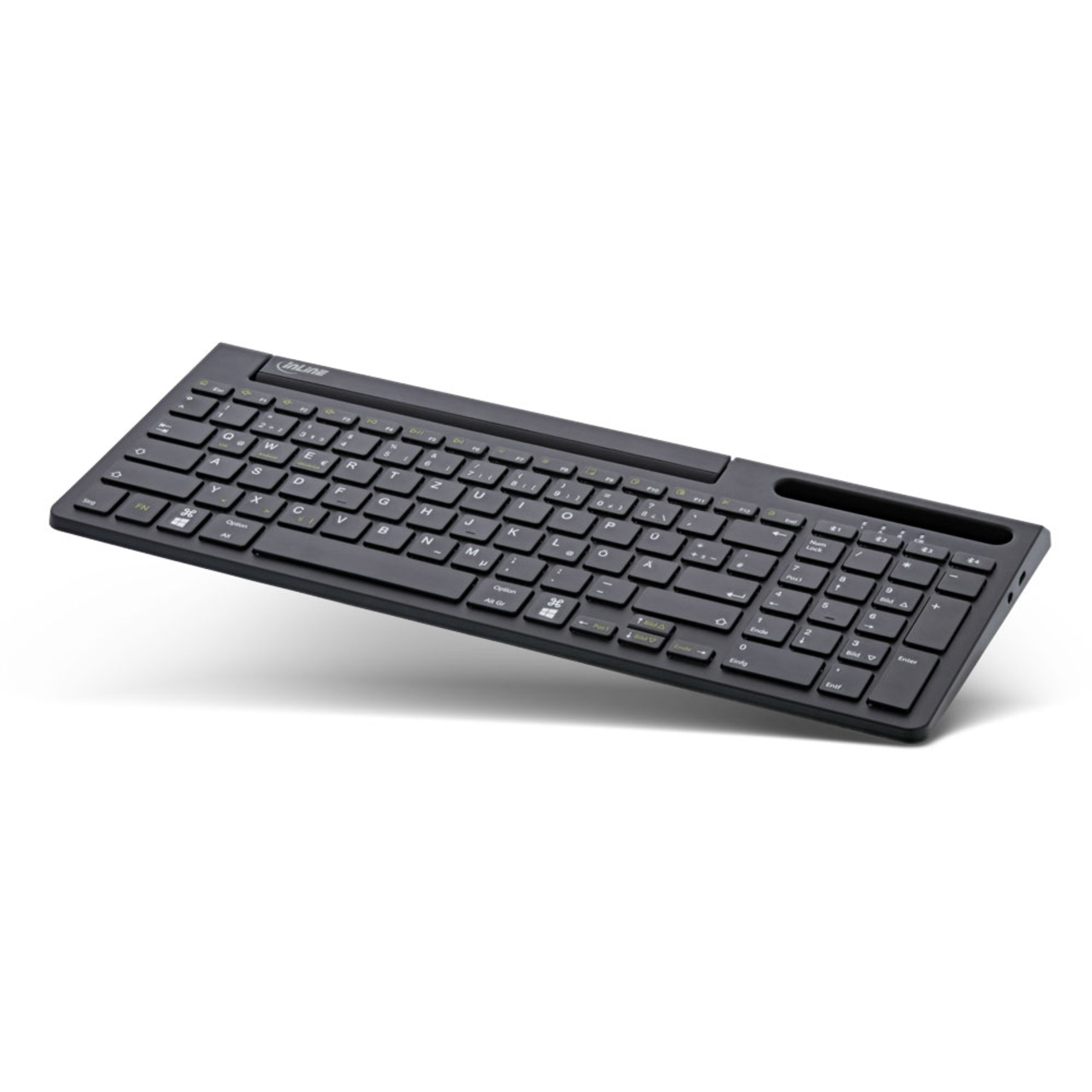 InLine 4-in-1-Tastatur- Bluetooth- mit Nummernpad- Aluminium- schwarz
