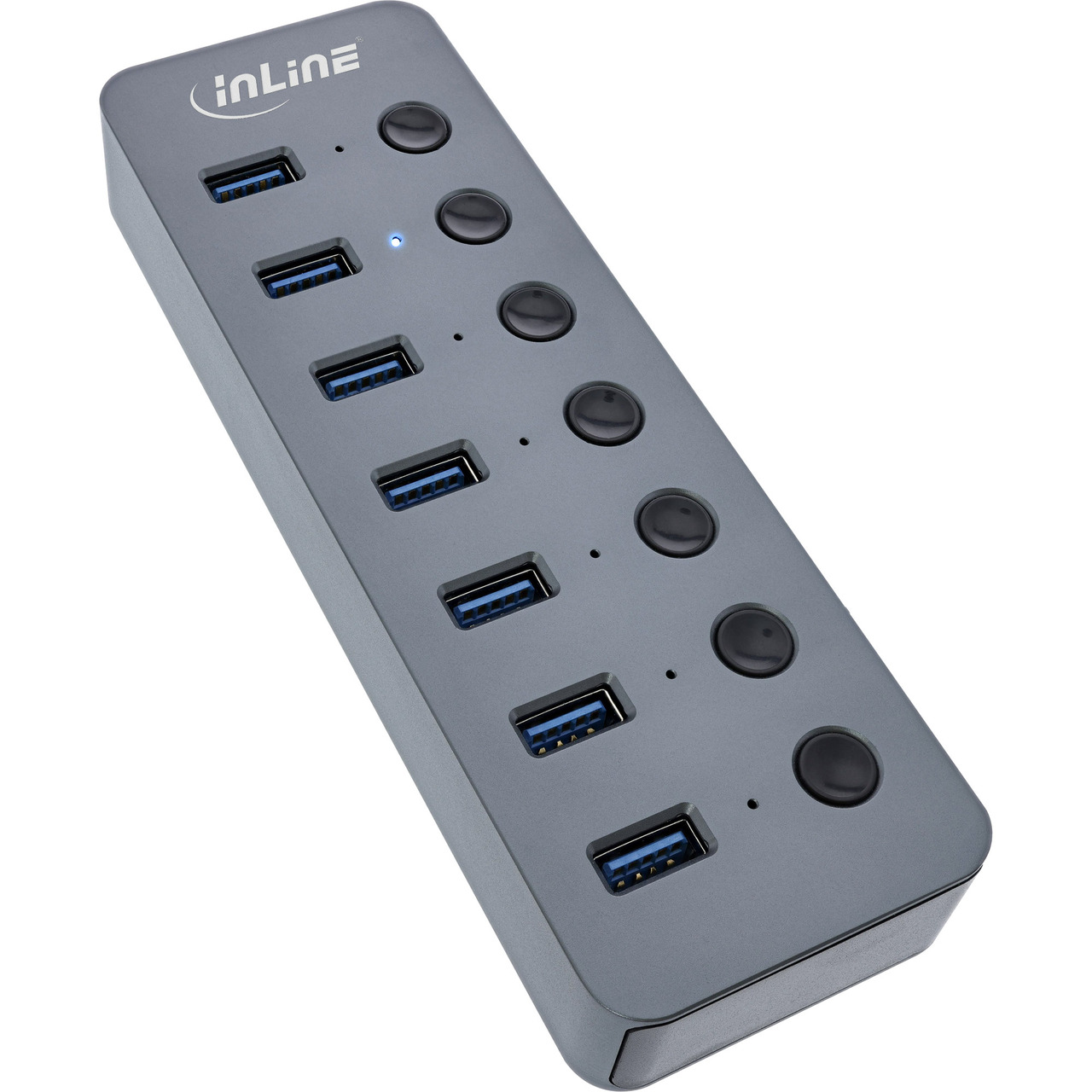 InLine 7-Port-USB-3-2-Hub- mit Schaltern fr jeden Port- max- 5 Gbit-s- Aluminium