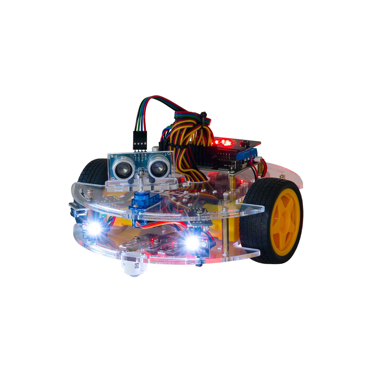 Joy-IT programmierbares Roboterauto Joy-Car inkl-  micro:bit v2 und beweglichem Ultraschallsensor unter Baustze