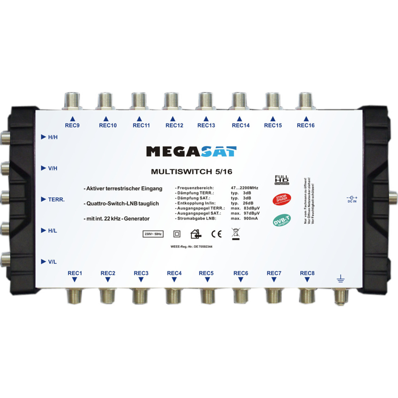 Megasat Multischalter 5-16- 1 Satellit- 16 Teilnehmer unter Multimedia