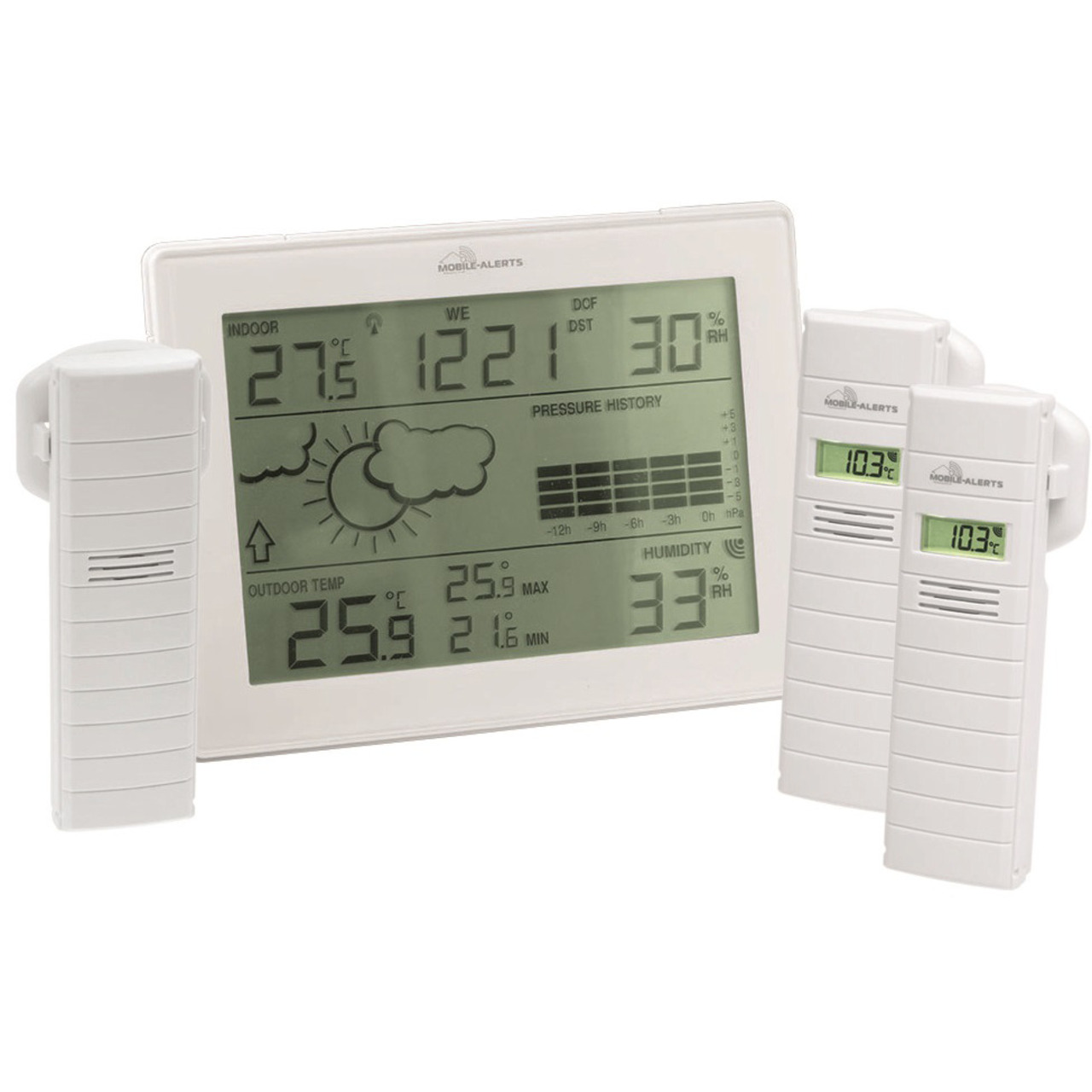 Mobile Alerts Zusatzsensoren-Spar-Set: Wetterstation MA10410- inkl- 3x Thermo-Hygrosensor unter Klima - Wetter - Umwelt