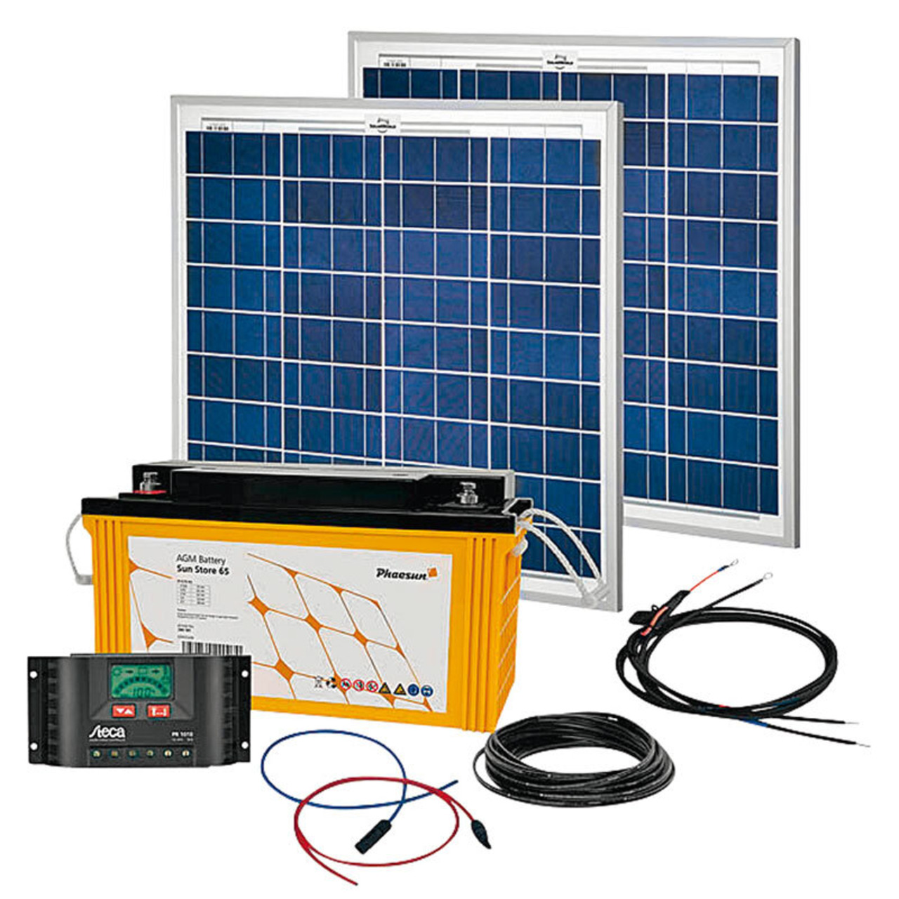 Phaesun Solar Komplett-Set Solar Rise Two 2-0- 100 W- 12 V unter Stromversorgung