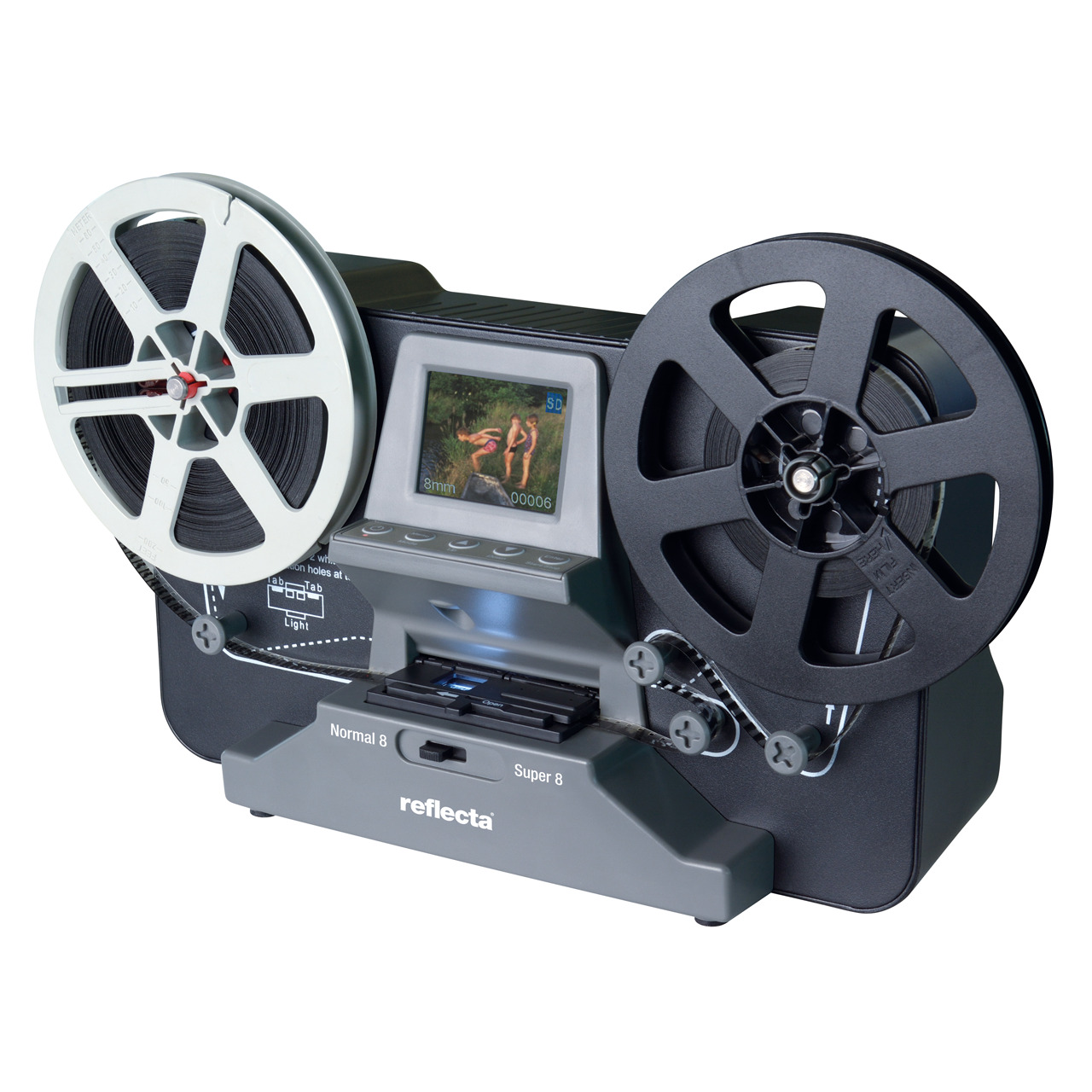 reflecta Film-Scanner Super 8 - Normal-8- speichert auf SD-Karte- 6-1-cm-Vorschaudisplay unter Multimedia