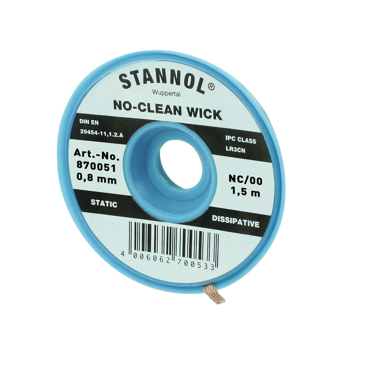 Stannol No-Clean Entltlitze- ESD-verpackt- 1-5 m lang- 0-8 mm breit