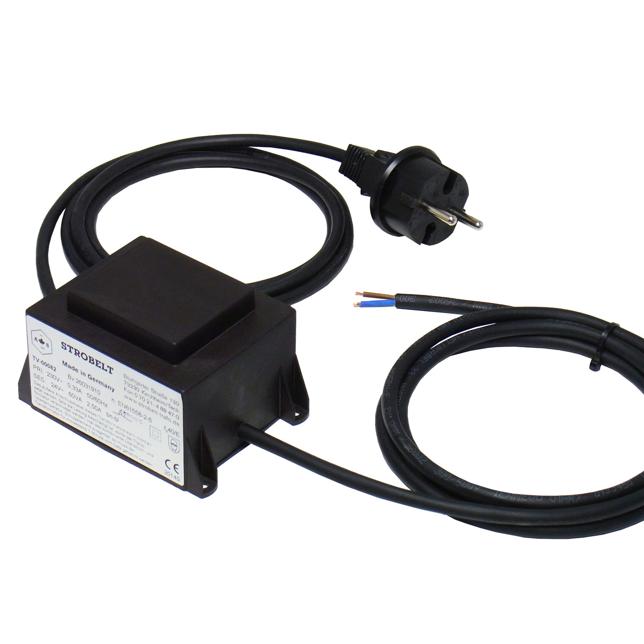 Strobelt Sicherheitstransformator 60 VA- 230V- 50-60 Hz- SEC 24V AC- vergossen in Gehuse- IP44