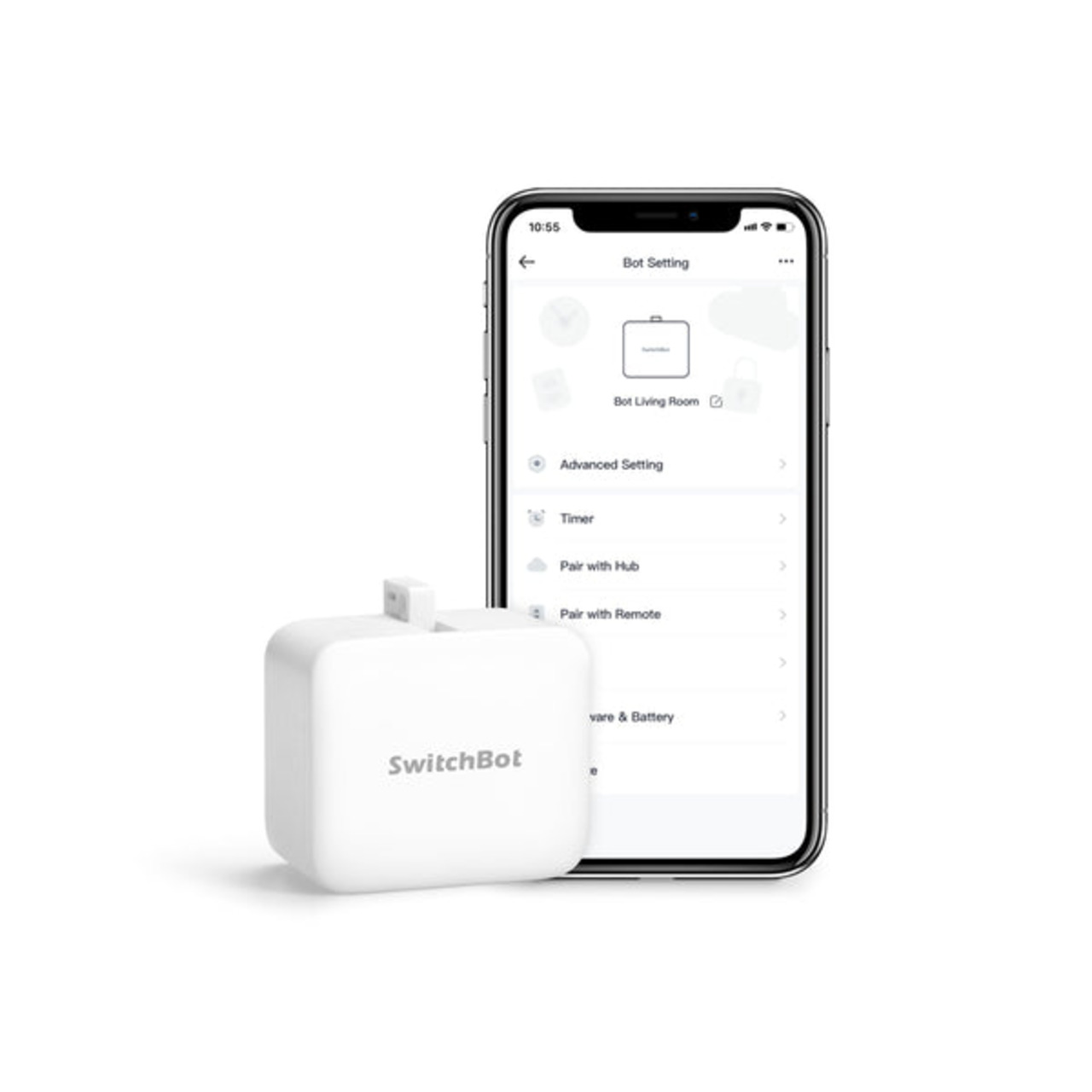 SwitchBot Smarter Tastendrcker- flexibel anbringbar- Bluetooth- App- weiss