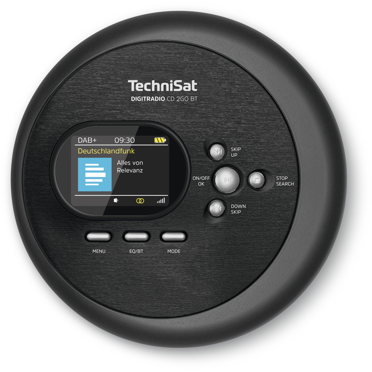 TechniSat Portabler CD-Player DIGITRADIO CD 2GO BT- Akku- Bluetooth- DAB+-UKW-Radio- inkl- Kopfhrer