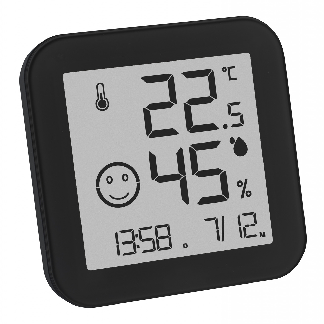 TFA Digitales Thermo-Hygrometer BLACK mit E-Paper-Display- Klimakomfortanzeige- schwarz