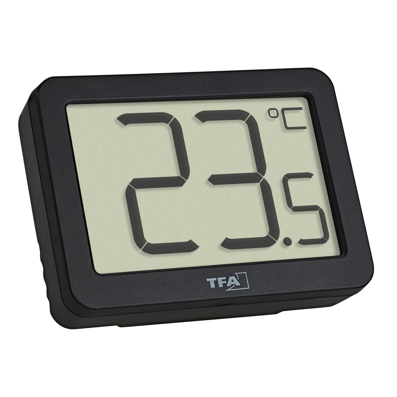 TFA Digitales Thermometer fr Raumtemperatur-Erfassung- Magnetmontage- kompakt- schwarz