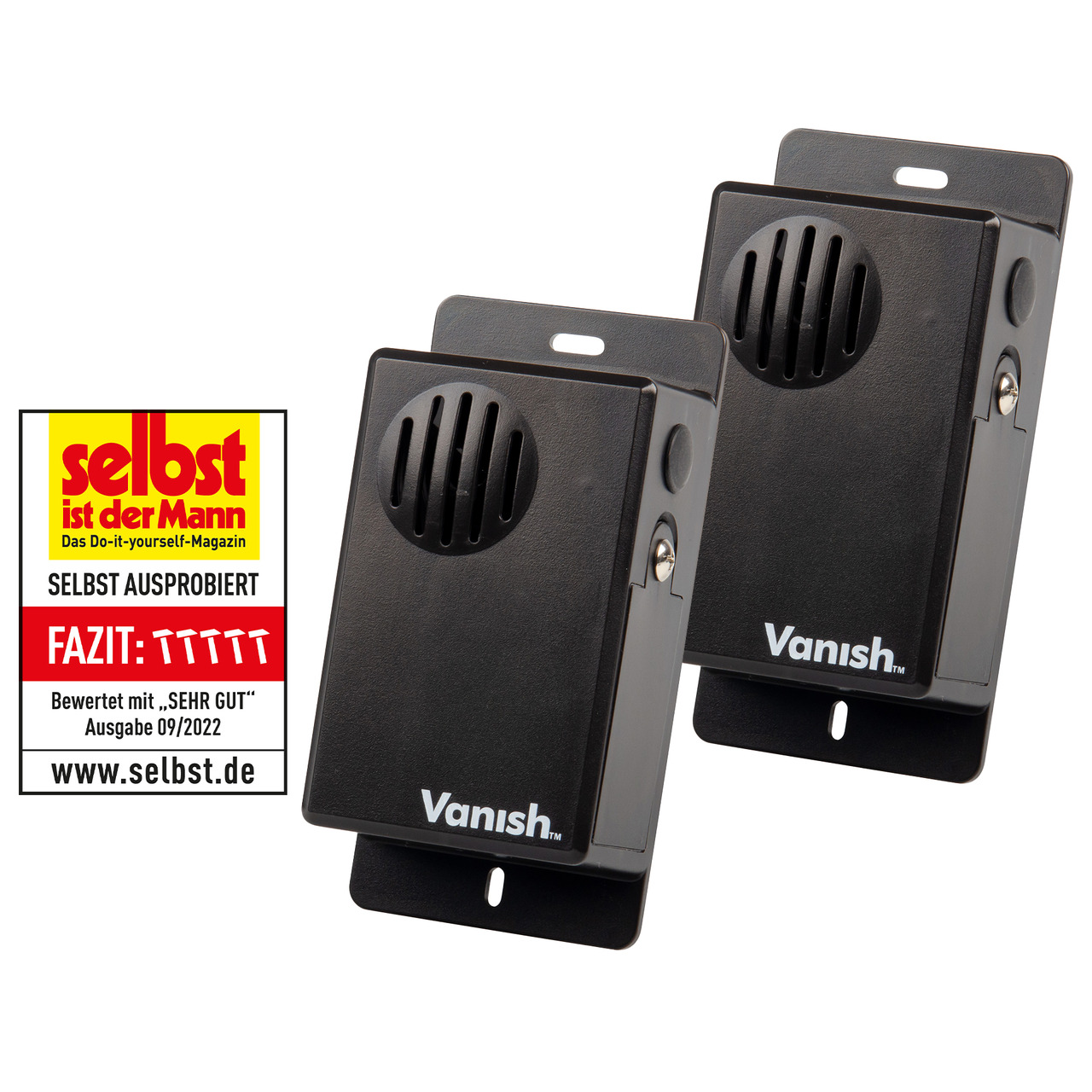 Vanish 2er-Spar-Set Mobiler Mardervertreiber TVT-1- Schallwellen- Batteriebetrieb- IP54 unter Freizeit- und Outdoortechnik