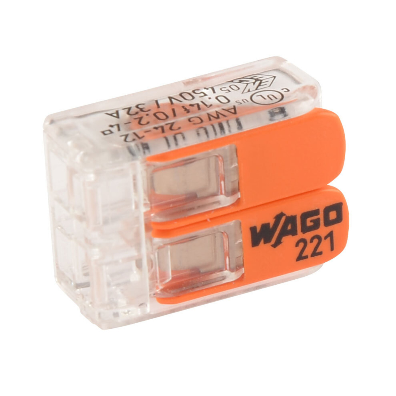 Wago 221-412 COMPACT Verbindungsklemme 2 x 4 mm- 100 Stck